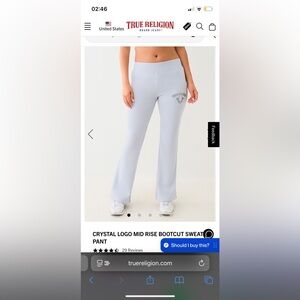 CRYSTAL LOGO MID RISE BOOTCUT SWEAT PANT